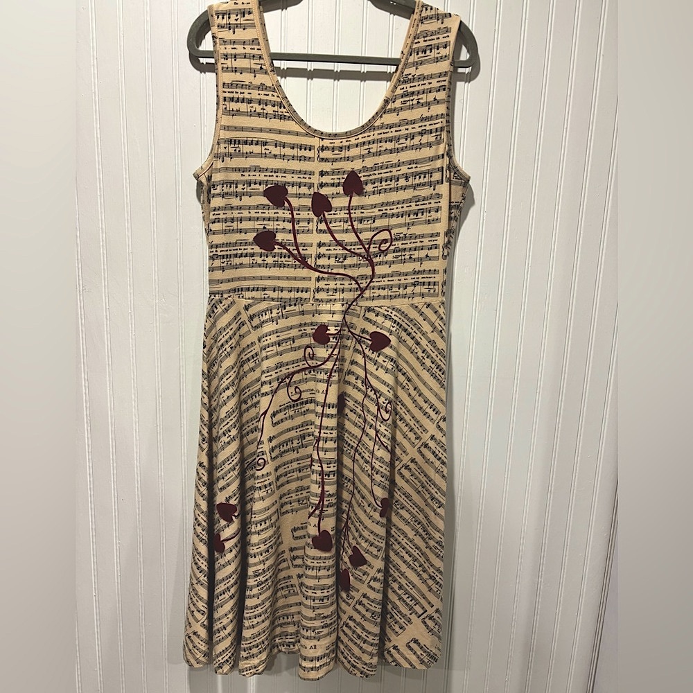 Effie’s Heart Music print. Vintage style Valentine’s dress! Sz L